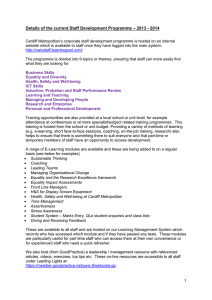 Details of the current Staff Development Programme – 2013