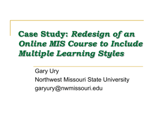 Case Study: Redesign of an Online MIS Course to Include Multiple