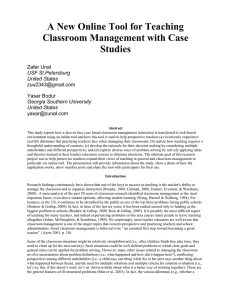 A New Online Tool for Teaching Classroom Management with Case