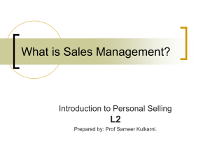 What is Sales Management?