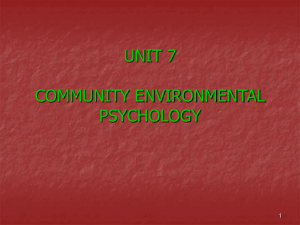 Community Environmental Psychology
