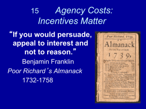 Lecture 12: Agency Costs