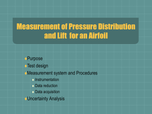Measurement of Pressure Distribution and Lift for an Airfoil