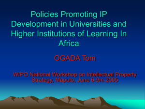 Policies Promoting IP Development in Universities and