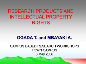 Research Products And Intellectual Property Rights