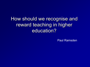 Recognising and rewarding excellent university teaching: where next?
