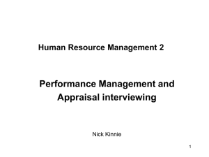 Weeks 5 and 6 - Performance Management