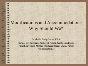 Modifications and Accomodations
