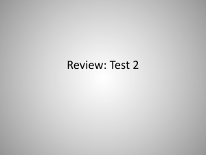 Review: Test 2