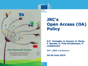 Joint Research Centres Open Access Policy