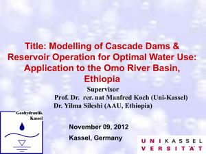 Modelling of cascade dams and reservoirs operation for optimal