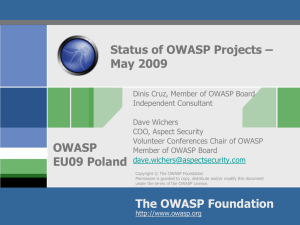 AppsecEU09Poland_ProjectsStatus