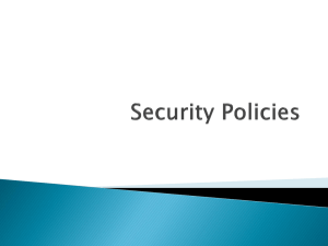 Security Policies - Personal Web Pages