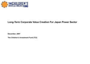 Long-Term Corporate Value Creation For Japan Power