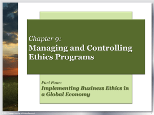 Managing and Controlling Ethics Programs