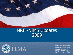 NRF / NIMS Update