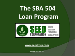 SEED/SBA 504 PowerPoint Presentation