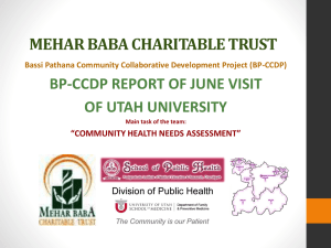 (BP-CCDP) Presentation - Mehar Baba Charitable Trust