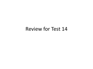 Review for Test 14