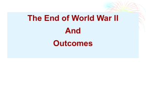 The End of World War II And Outcomes