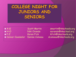 Juniors & Seniors College Night