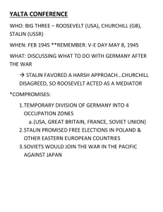 End of WWII notes - Yalta, Nuremberg
