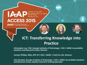 ICT: Transferring Knowledge into Practice