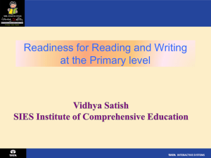 Readiness for Reading and Writing at the Primary level