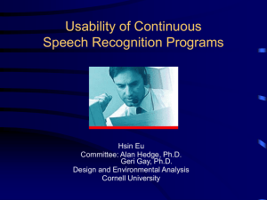 Research on the Usability of Computer Voice Recognition Programs