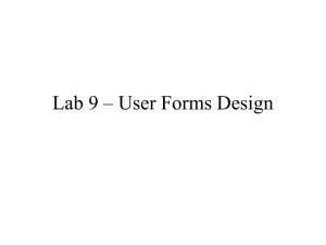 Lab 9 – User Forms Design