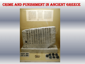 HIS 260 PPT -- Crime And Punishment In Ancient Greece
