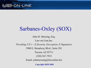 Sarbanes-Oxley - Law-on-Line
