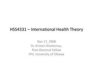 HSS4331 – International Health Theory