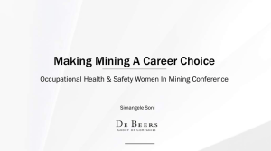 Career in Mining - ST Soni - De Beers