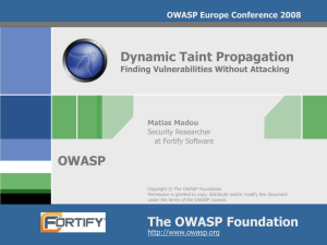 Dynamic Taint Propagation