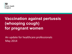 Vaccination against pertussis (whooping cough) for