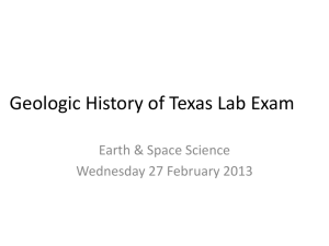 Geologic History of Texas Lab Exam