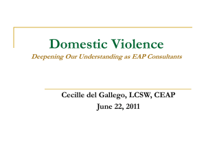 Domestic Violence - Cecille del Gallego, LCSW, CEAP