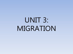 UNIT 3: MIGRATION