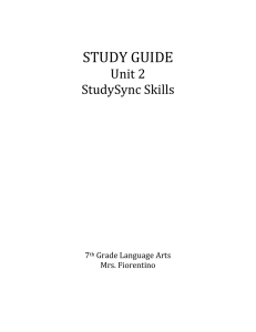 Unit 2 StudySync Skills Study Guide