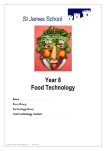 Year 8 Food booklet