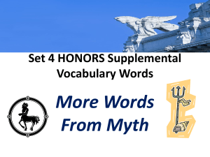 Set 4 HONORS Supplemental Vocabulary Words More Words From
