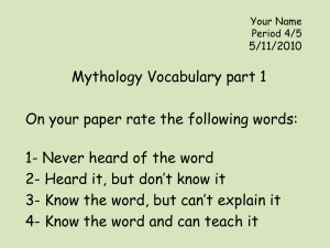 mythology vocab- pt1