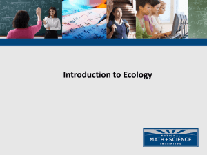 Intro Ecology and the Biosphere PPT