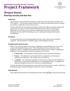 Security and Risk Plan - Northwestern University Information