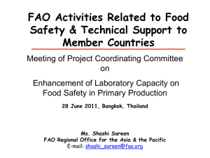 USE OF SCIENTIFIC ADVICE FOR SAFE FOODS