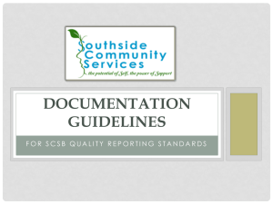 Documentation guidelines - Southside Community Services Board