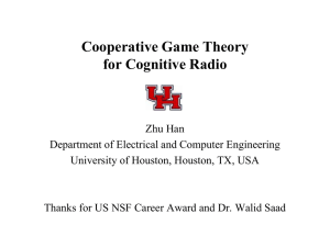 Cooperative Game Theory for Cognitive Radio