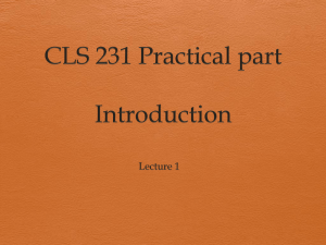 CLS 231 Practical part