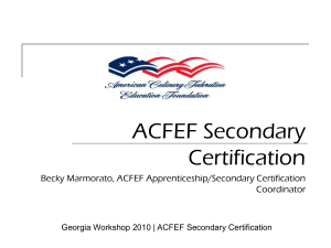 ACFEF Secondary Certification - GADOE Georgia Department of